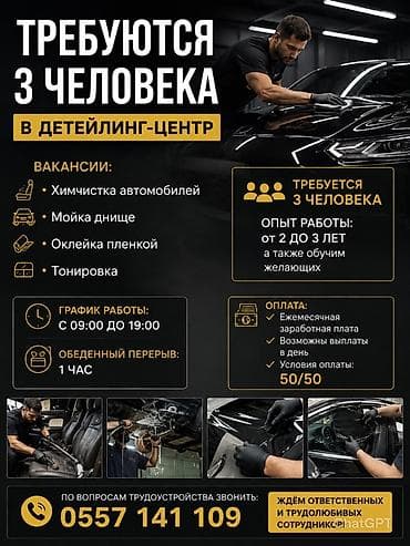 помощник электрика: Требуется Детейлер - Химчистка, Процент от дохода, 1-2 года опыта, Обучение — 1