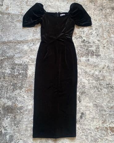 распродажа женских платьев больших размеров: Вечернее платье, Классическое, Длинная модель, Атлас, С рукавами, S, L, M — 2