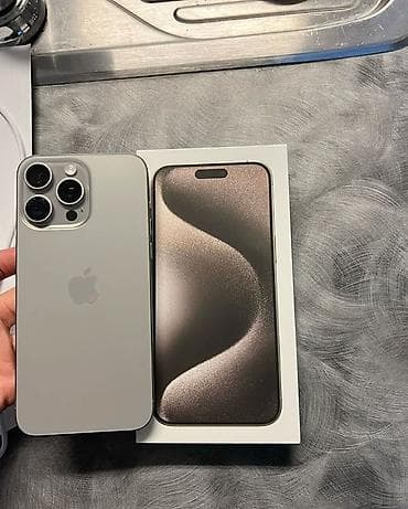 IPhone 15 Pro Max, Natural Titanium, Коробка, 86 %