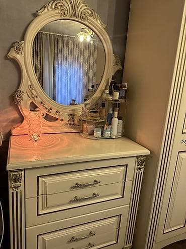 стильный спальный гарнитур: Спальный гарнитур, МДФ, цвет - Бежевый — 2