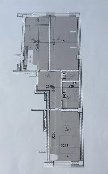 Батирлер: 2 бөлмө, 71 м², Элитка, 12 кабат, Даяр ПСО (өзү оңдоп түзөтүп бүтүү үчүн) — 2