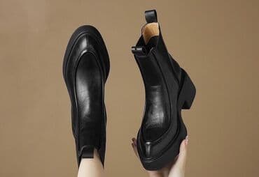 Айымдардын бут кийими: Женские кожаные челси, темно‑коричневые. - Материал верха — 8