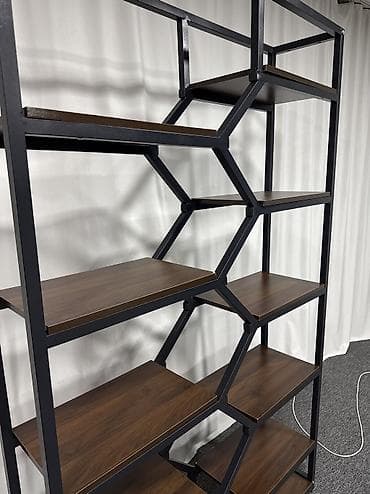 стеляж: Стеллаж loft с деревянными полками - Конструкция: разборный — 7