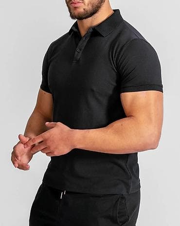 Черное поло Muscle Fit из Кореи / Размер XL (3XL) / Отлично сидит по — 2