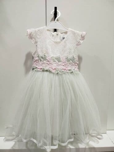 детское белое платье: Детское платье, цвет - Белый, Б/у — 4