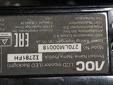 Мониторы: Монитор, AOC, Б/у, LED, 27" - 28" — 2