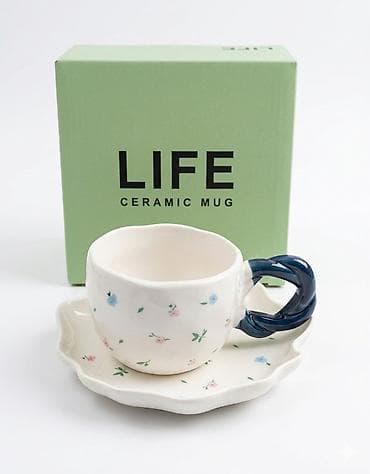 купить стаканы для кофе оптом: Керамический набор для чая/кофе LIFE: чашка с блюдцем в подарочной — 4