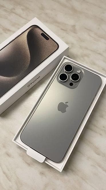 IPhone 15 Pro Max, Б/у, 512 ГБ, Natural Titanium, Коробка, 90 %
