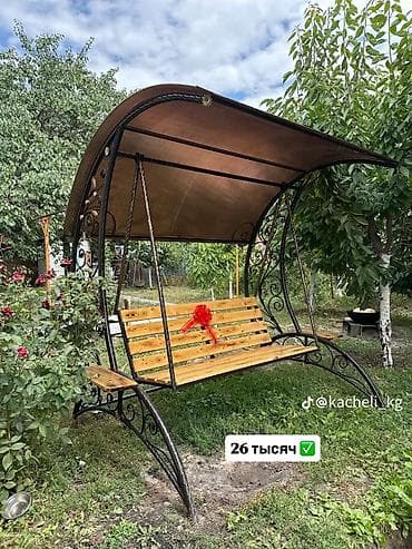качели для взрослых: Садовые качели Металл, Со спинкой, С крышей — 6