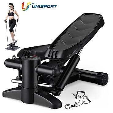 Мини-степпер UNISPORT с эспандерами и счетчиком - Компактный