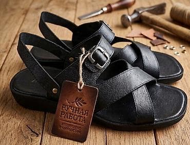 обувь ручной работы: Мужские сандалии, 41, Новый, цвет - Черный — 3