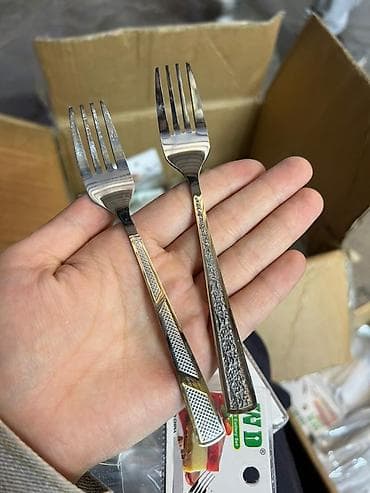 Кухонные принадлежности: Набор столовых вилок из нержавеющей стали - Материал: нержавеющая — 1