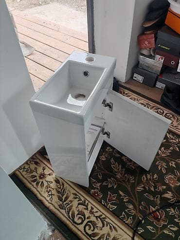 Офисная мебель: Тумба для ванны, С раковиной, Другой материал, цвет - Белый — 2