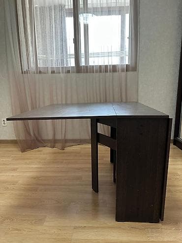 картина бу: Стол трансформер Для кухни, Стол-книжка, Длина, см: 1.50-1 см, цвет - Коричневый — 7