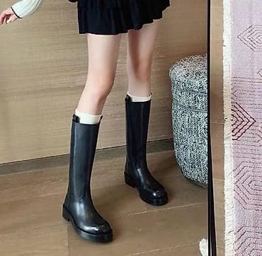 сапоги натуральная замша: Натуральная кожа, женские сапоги, черные, размер 36 деми (осень весна) — 3