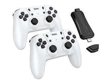 два телевизора: Игровая приставка-свисток Hoco Game Stick Lite с двумя беспроводными — 4