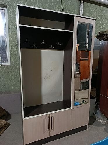 Гарнитур для прихожей, Б/у, Зеркало, ДСП, Самовывоз, цвет - Бежевый
