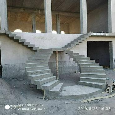 Бетонная лестница Для дома, Форма лестницы: Винтовая at lalafo.kg Бетонная лестница Для дома, Форма лестницы: Винтовая