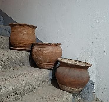 горшки цветочные: Горшки для цветов. 1. Большие глинянные б/у 2. Новые 8 шт с — 1