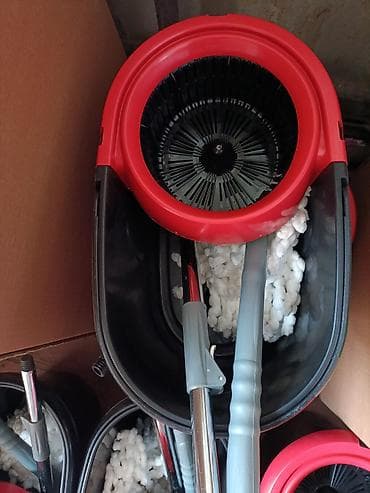 Швабра с ведром и центрифугой (spin-mop) - Комплект: ведро с at lalafo.kg Швабра с ведром и центрифугой (spin-mop) - Комплект: ведро с