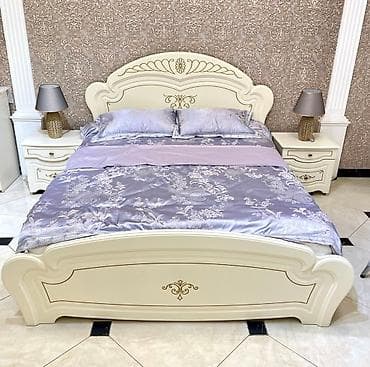 Текчелер, стеллаждар, секичелүү койгучтар: Уктоочу бөлмө гарнитуру, Колдонулган, Эки кишилик керебет, Белоруссия, Өзү алып кетүү, Акылуу жеткирүү, түсү - Саргыч боз — 3