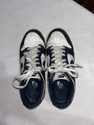 dunk: Кроссовки Nike Dunk Low, двухцветные (тёмно‑синий/белый). - Силуэт — 4