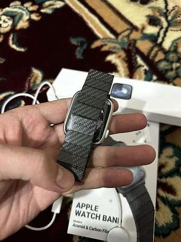 часы эпл: Apple Watch 9 (45mm) с комплектом аксессуаров; Ремешок карбоновый брал — 2