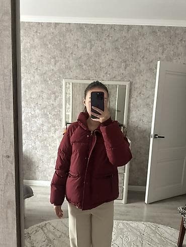 Утеплённая бордовая куртка-пуховик - Цвет: насыщенный бордовый -