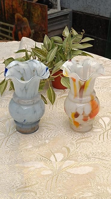 короны: Пара декоративных художественных ваз из стекла (ручная работа) - — 7