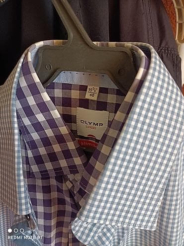 мужская одежда olymp: Мужские рубашки в клетку — набор - Бренды: Eterna (Excellent) и Olymp — 4