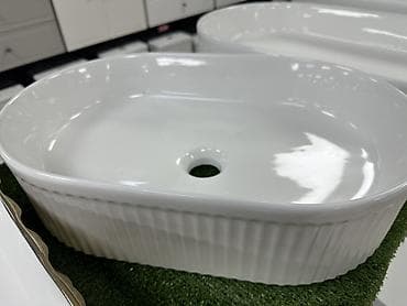 столешница под раковину: Раковина для ванной, Особенности: Глянцевое, Овальная форма, Материал: Керамика — 2