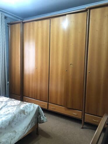 купить бу теннисный стол в бишкеке: Спальный гарнитур, Б/у, Двуспальная кровать, Тумба, Шкаф, Дерево, Самовывоз, цвет - Коричневый — 2