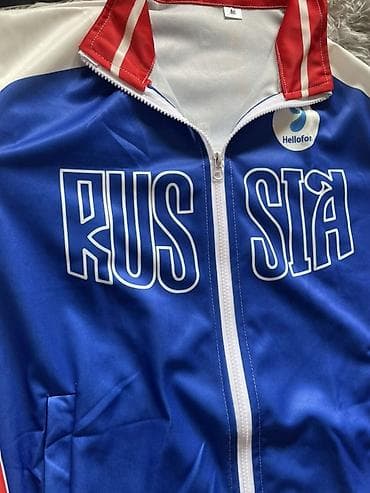 фудболку: Спортивная олимпийка Russia - Цвета: синий/белый/красный (триколор) - — 3