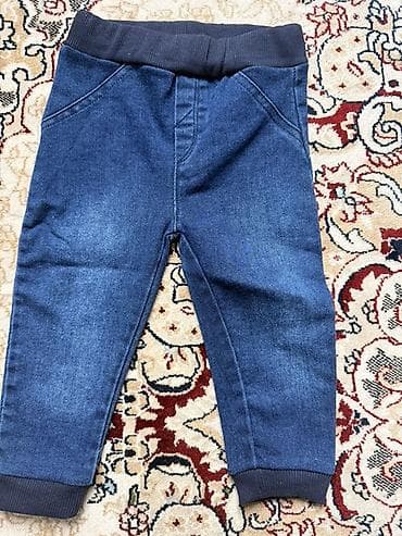 семейные одежды: Детские джоггеры из денима - Мягкий трикотажный деним темно‑синего — 1