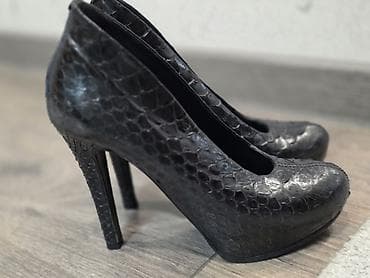 зальники сороконожки: Туфли-лодочки на высоком каблуке с фактурой под рептилию, цвет — — 2