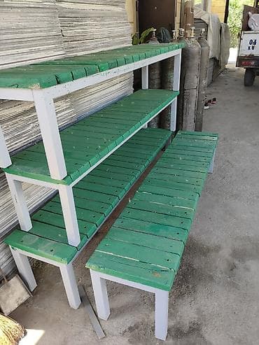 Бизнес үчүн жабдуулар: Продаю скамейки деревянные ношки железная состояние отличное для парки — 8