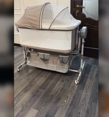 кровать кочалка: Люлька, Новый, Колыбель, Металл, цвет - Бежевый — 2