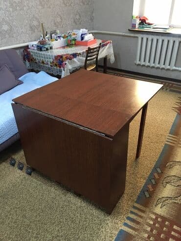 круглая кровать трансформер: Стол трансформер Для зала, Стол-книжка, цвет - Коричневый — 4