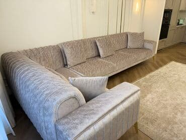 современные угловые диваны: Угловой диван, C подушками — 3