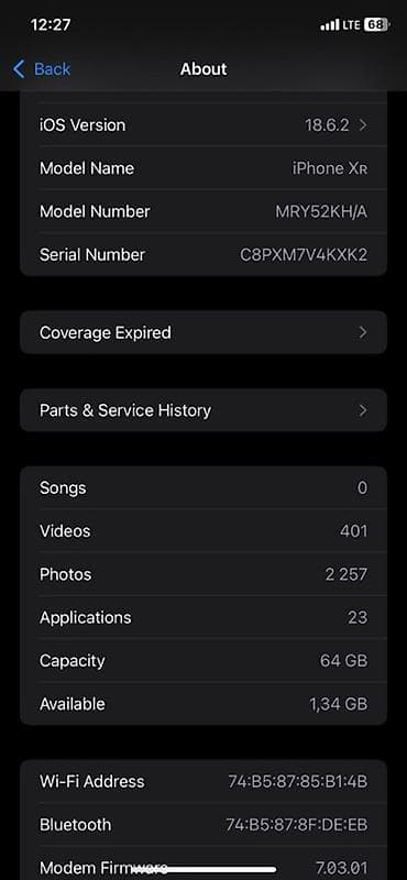 iphone hs: IPhone Xr, Б/у, 64 ГБ, Белый, 75 % — 2