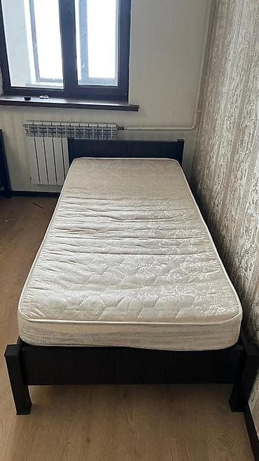 Мебель: Односпальная кровать с матрасом + пара прикроватных тумб Комплект для — 2