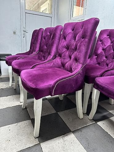 Тигүүчүлөр үчүн отургучтар: Кафе, ресторандар үчүн отургуч, Колдонулган, Жыгач, түсү - Кызгылт көк — 2