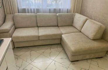 мойка дивана на дому: Комплект мягкой мебели, цвет - Синий — 6