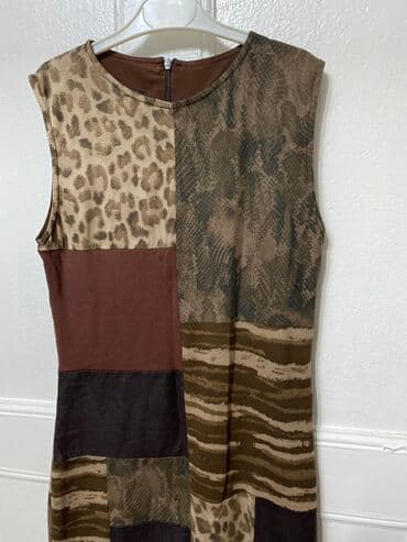 леопардовое платье в пол: Повседневное платье, Турция, Осень-весна, Короткая модель, Турецкое, S — 3
