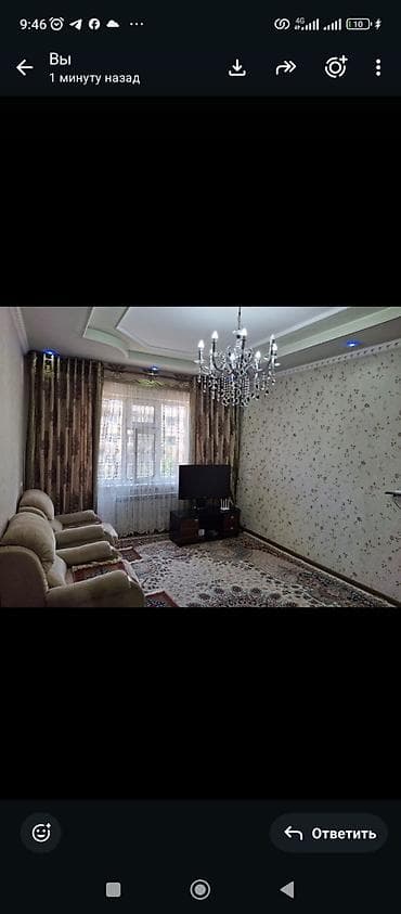 сниму квартиру 3 комнатную: 2 комнаты, 53 м², Манас-Ата мкр., 105 серия — 4