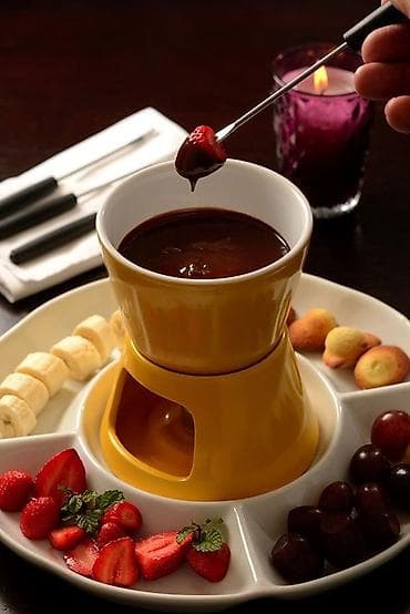 шоколадный кран: Керамический набор для шоколадного фондю “Chocolate” - Компактная — 4