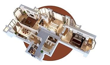 квартира агат: 3 комнаты, 119 м², Элитка, 7 этаж, Готовая ПСО (под самоотделку) — 2