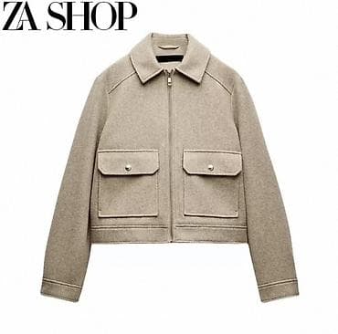 Женская укороченная куртка‑рубашка в стиле utility Zara - Модель