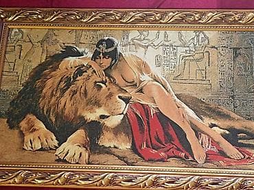 Панно/картина в раме «Египетская царица с львом» - Сюжет — 2