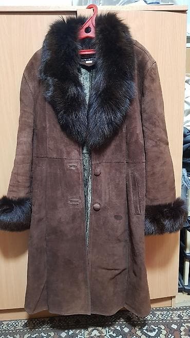 Дубленка, Классическая модель, Корея, По колено, XL